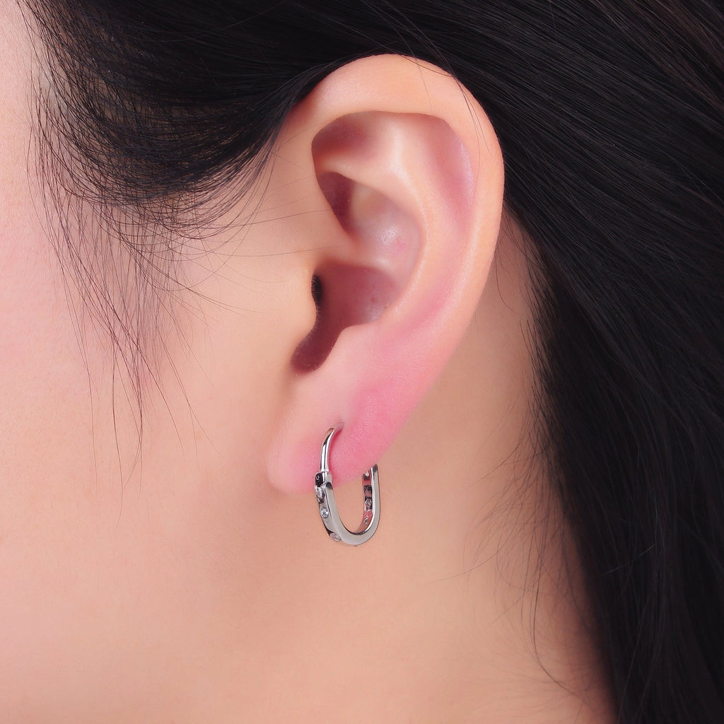 Oblong Hoop Earrings